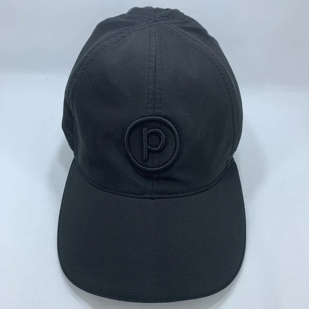 TopKnot Ponytail Hat M/L Black Stretch Fit Magnetic Opening Women's Baseball Cap